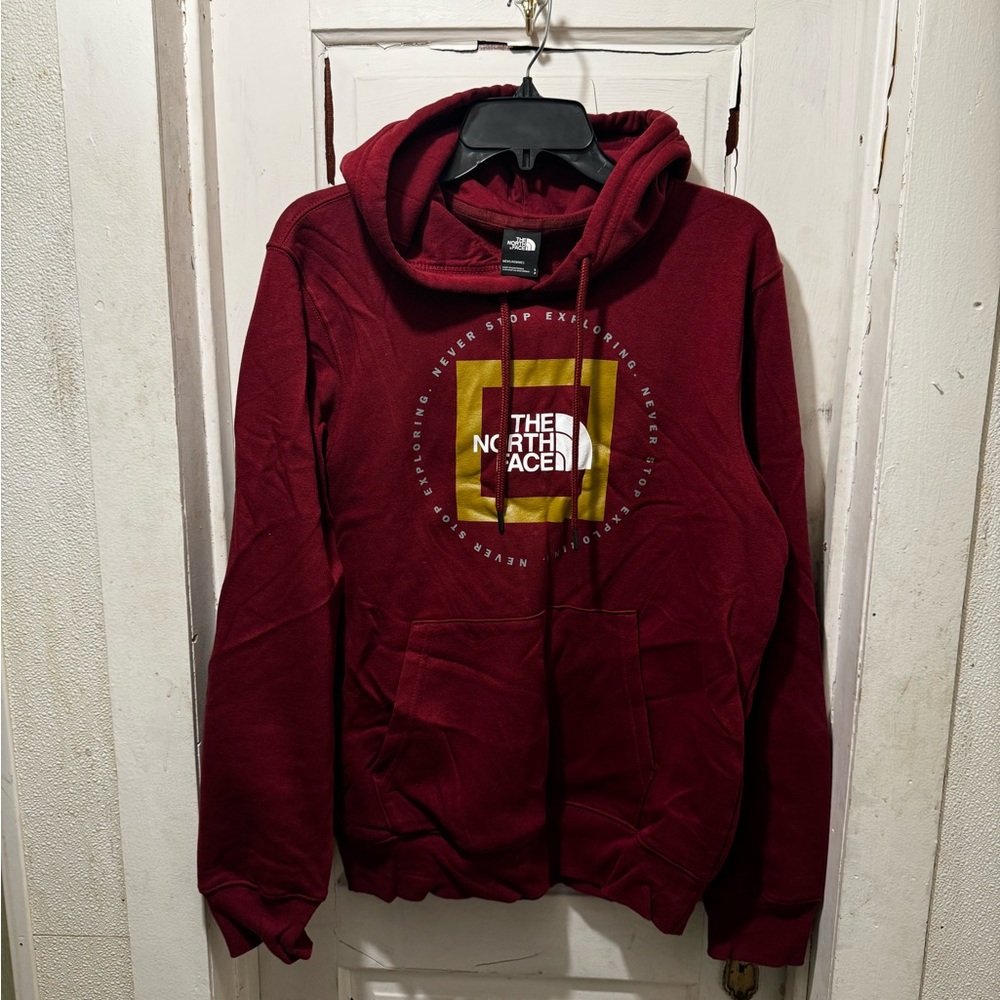 Red northface hoodie